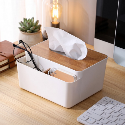Elegant Wooden Top Tissue Storage Box