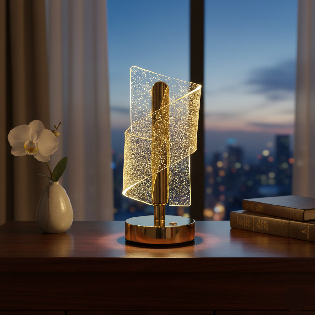 Rechargeable LED Crystal Table Lamp