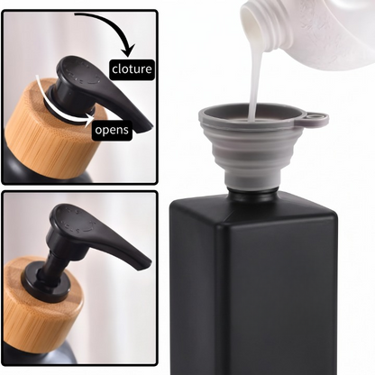 Ceramic Hand Soap Dispenser With Wooden Pump