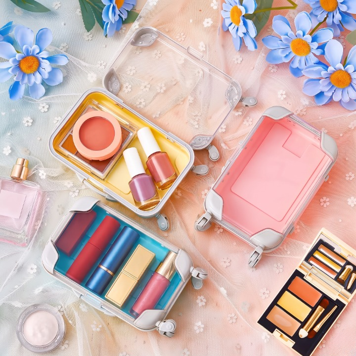 Elegant Mini Jewelry Makeup Trolley Case