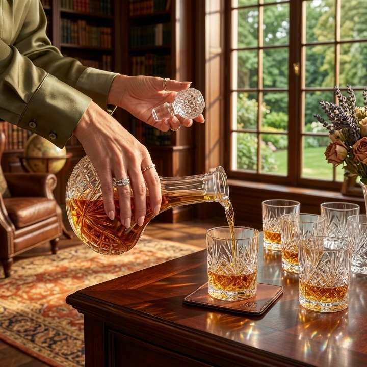 7PCs Royal Crystal Decanter & Glass Set