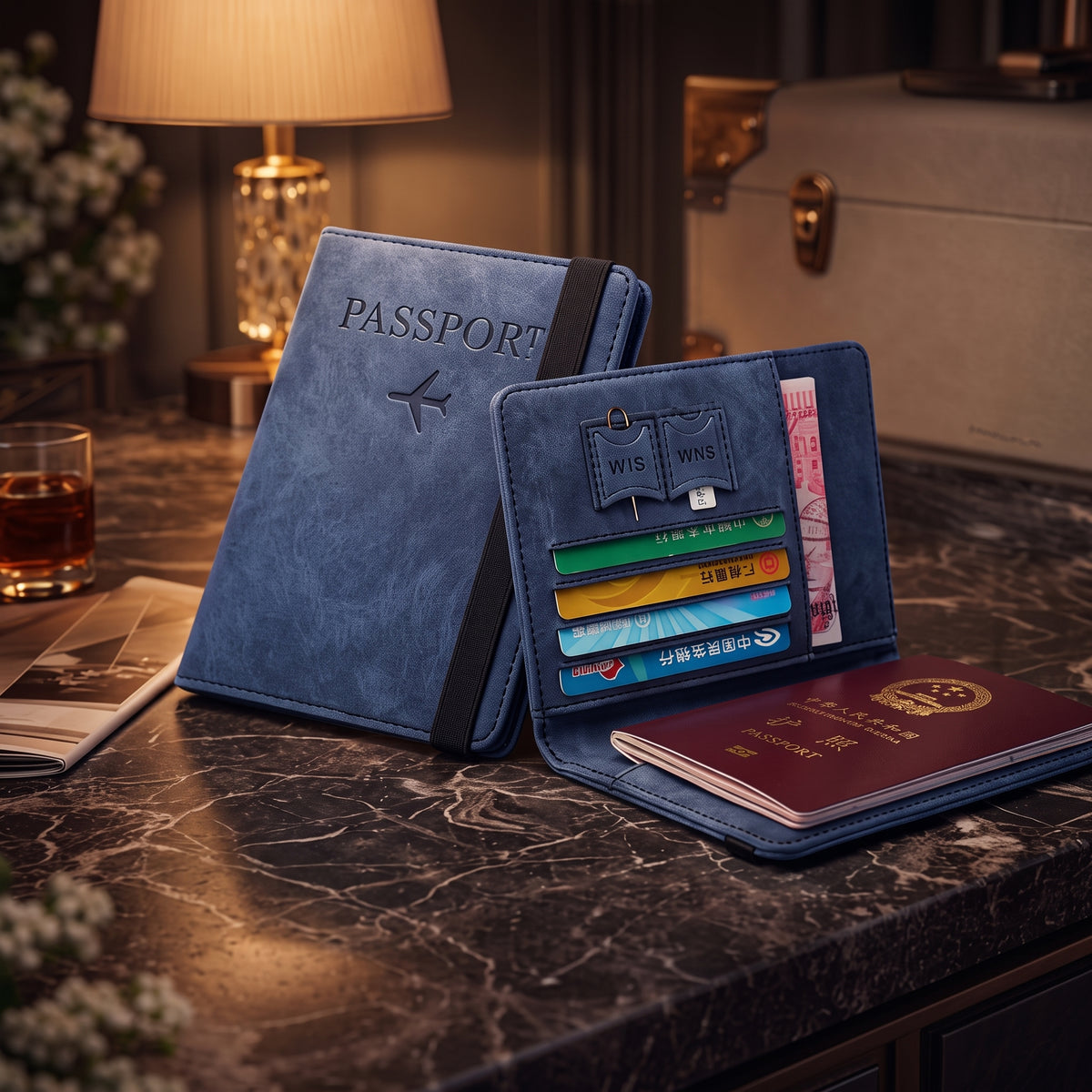 Premium Leather Passport Holder Travel Wallet