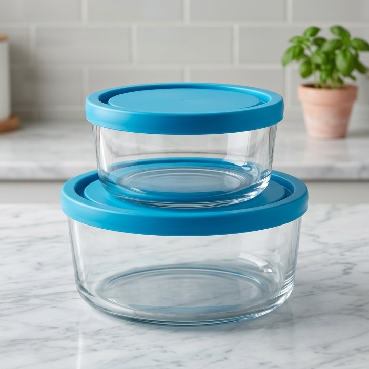 2PCs Transparent Airtight Storage Bowls