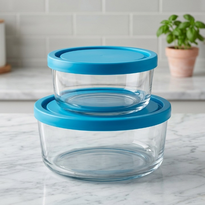 2PCs Transparent Airtight Storage Bowls