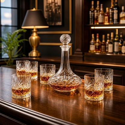 7PCs Royal Crystal Decanter & Glass Set