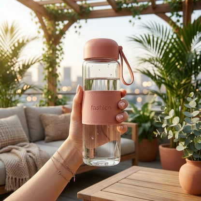 Elegant Silicone Sleeve Glass Bottle