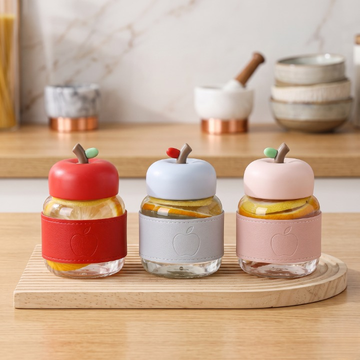 Elegent Apple Glass Travel Mug