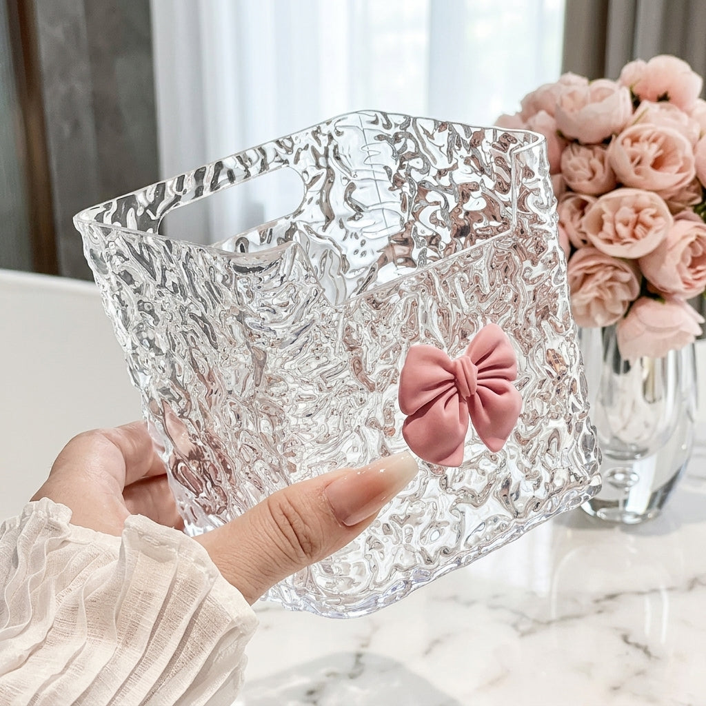 Wall Mounted Acrylic Bow Brush Holder