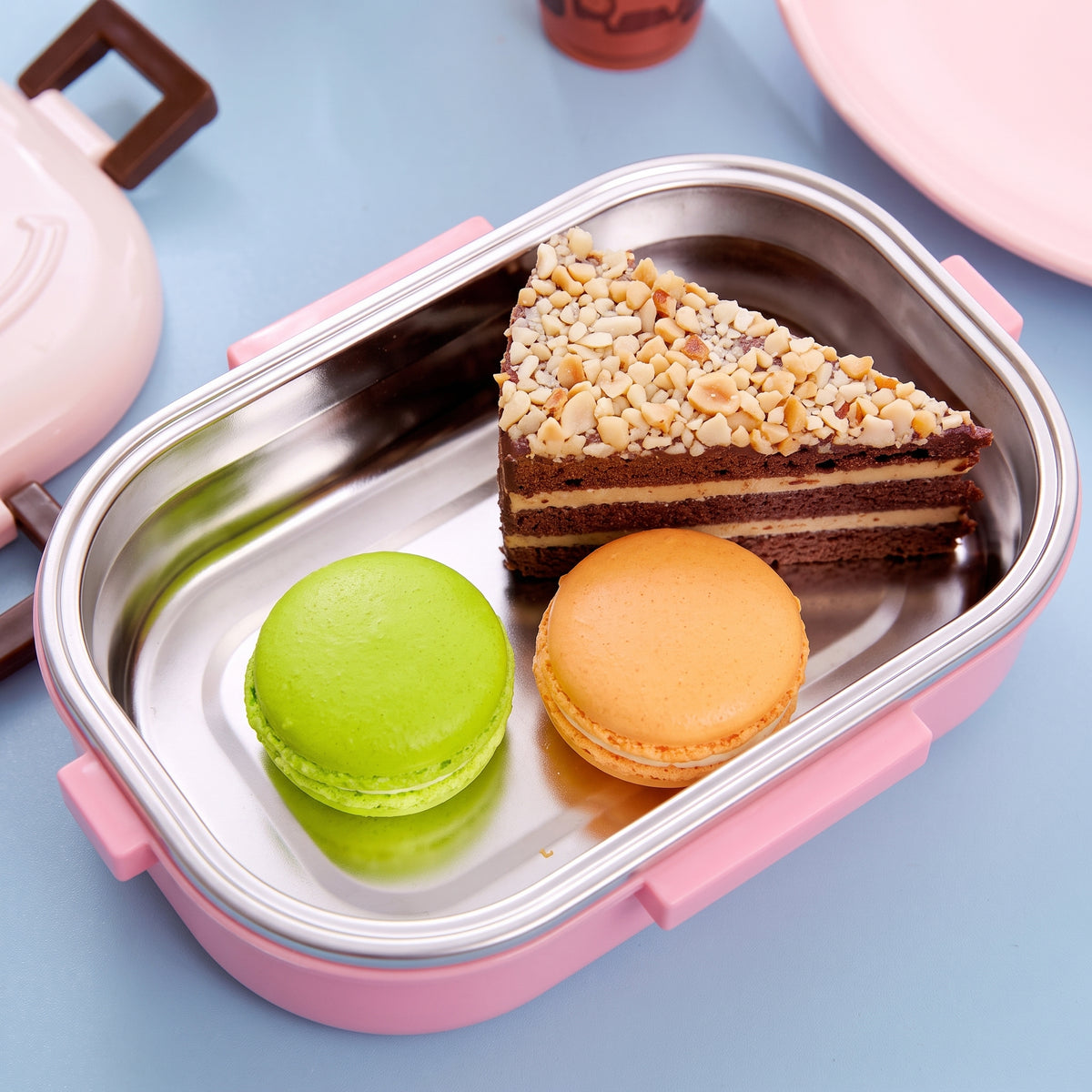 Portable Double Layer Stainless Steel Lunch Box