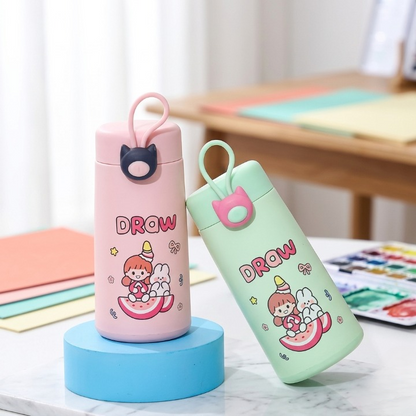 Cute Cartoon Double-Layer Water Bottle 300ML