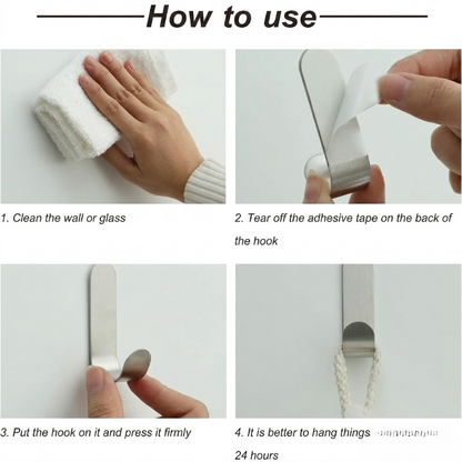 3PCs Metal Self-Adhesive Wall Hook