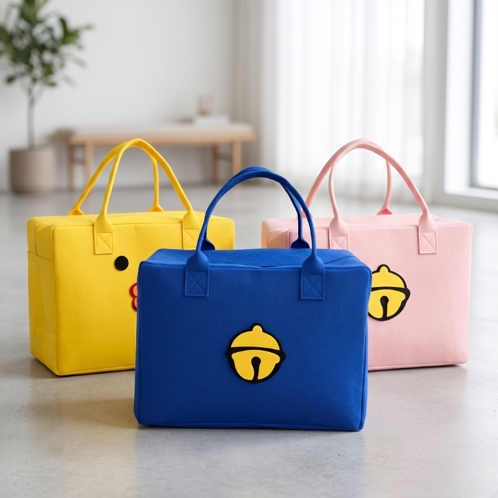 Cute Cartoon Large Size Felt Travel Bag