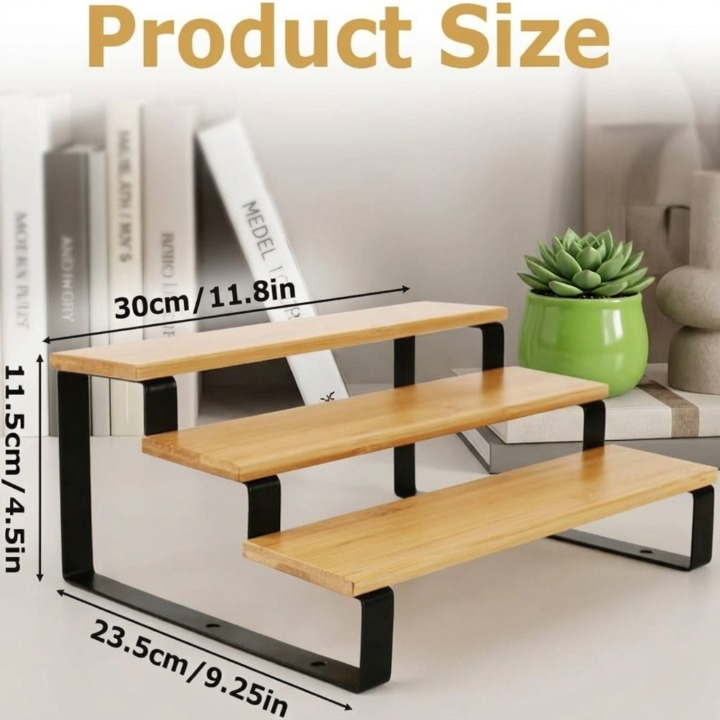 3 Layer Wooden Spice Organizer Rack