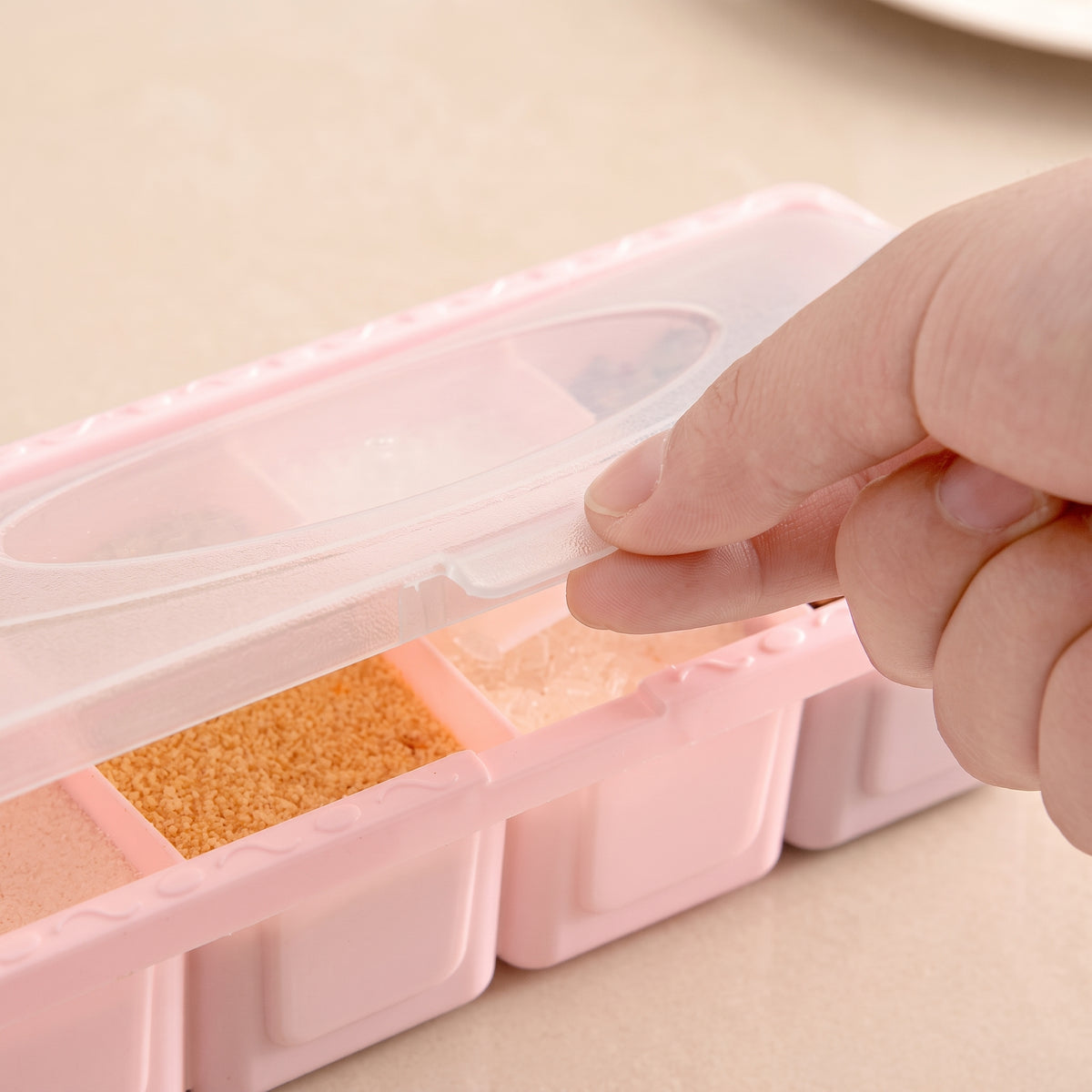4-Compartment Spice Storage Box