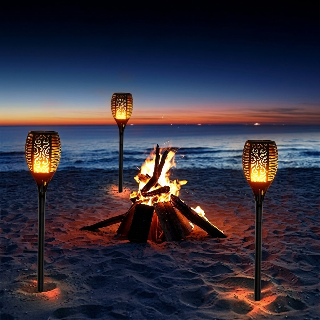 Elegant Solar Flame Outdoor Light