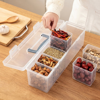 6-Grid Plastic Storage Box With Handle