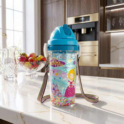 Glitter Sipper Drinking Mug With Straw
