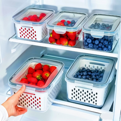 3PCs Double Layer Fridge Storage Baskets