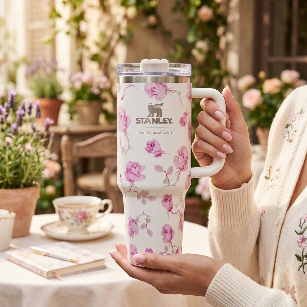 Stainless Steel Insulated Flower Printed Tumbler