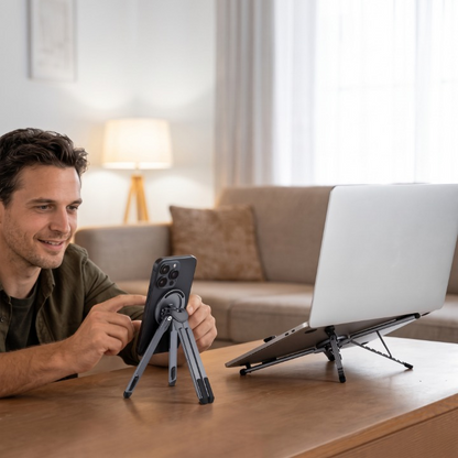 2-In-1 Foldable Laptop Stand Phone Holder