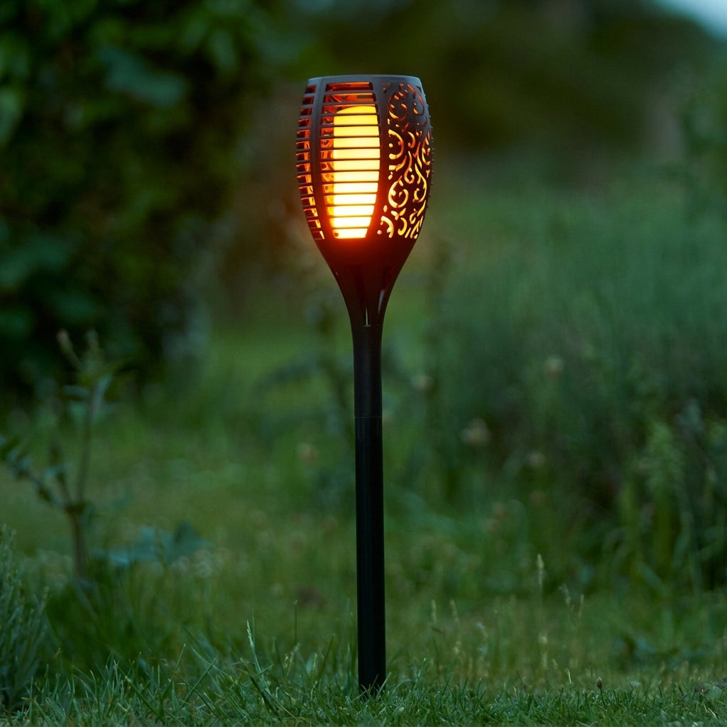 Elegant Solar Flame Outdoor Light