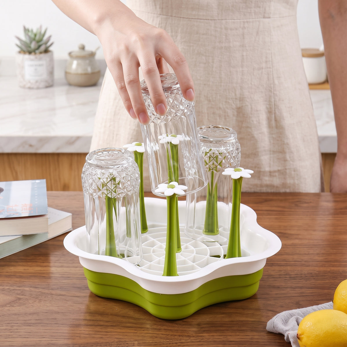 Floral Glassware Drying Storage Rack