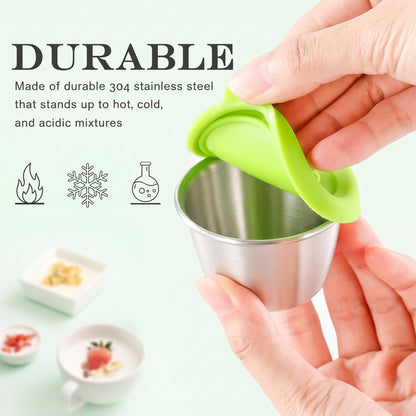 4PCs Stainless Steel Sauce Cups With Lids