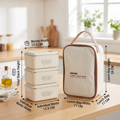 3PCs Stainless Steel Square Insulated Boxes