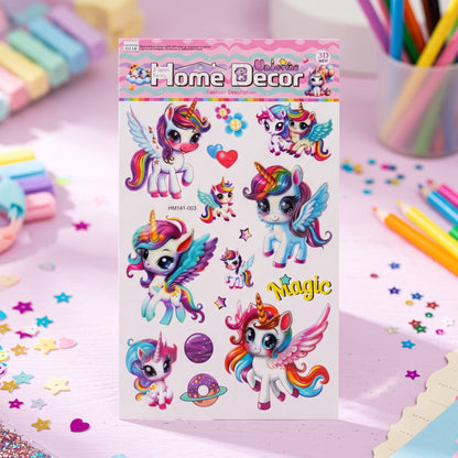 3D Unicorn Decorative Wall Sticker (Random Design)