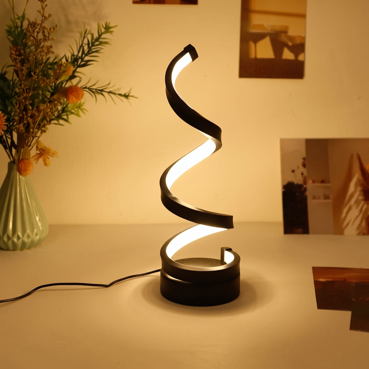 Elegant Spiral LED Color Adjustable Lamp