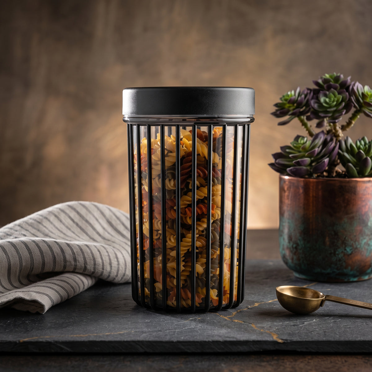 Elegant Striped Storage Jar 1500ML