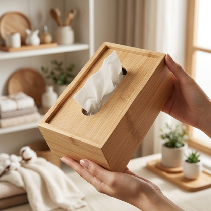 Luxury Natural Wooden Tissue Box Cover