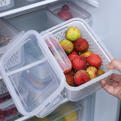 3PCs Double Layer Fridge Storage Baskets