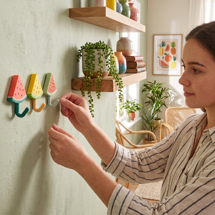 3PCs Water Melon Self Adhesive Wall Hook