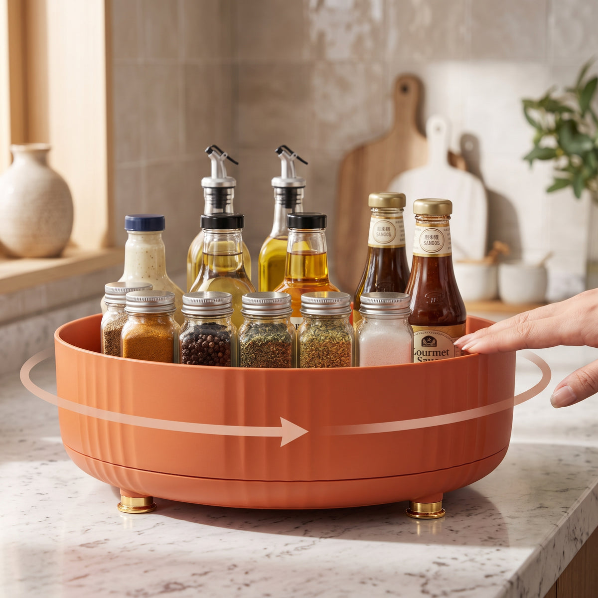 Elegant 360° Rotating Kitchen Spice Rack