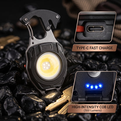 Rechargeable Mini COB Light Keychain