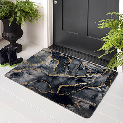 Luxury Black & Gold Door Mat (Random Design)