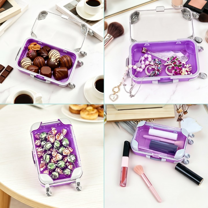 Elegant Mini Jewelry Makeup Trolley Case