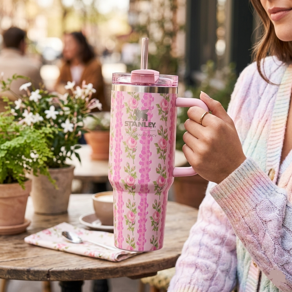 Stainless Steel Flower Printed Tumbler