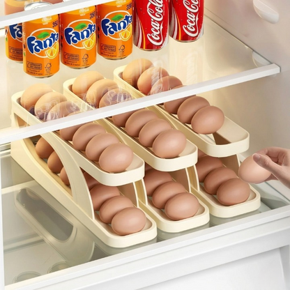 Egg Storage Container for Refrigerator Egg Dispenser Tray