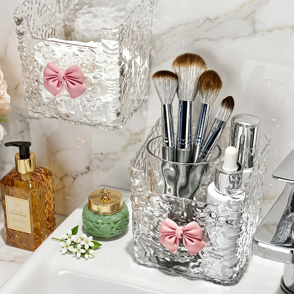 Wall Mounted Acrylic Bow Brush Holder