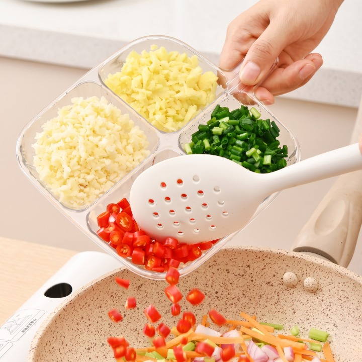 4 Section Acrylic Serving Plate With Handle