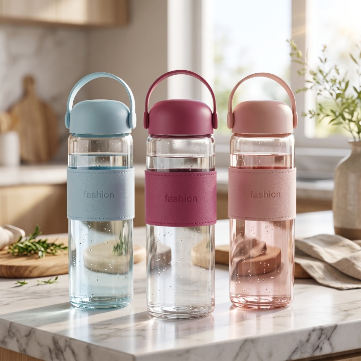 Elegant Silicone Sleeve Glass Bottle