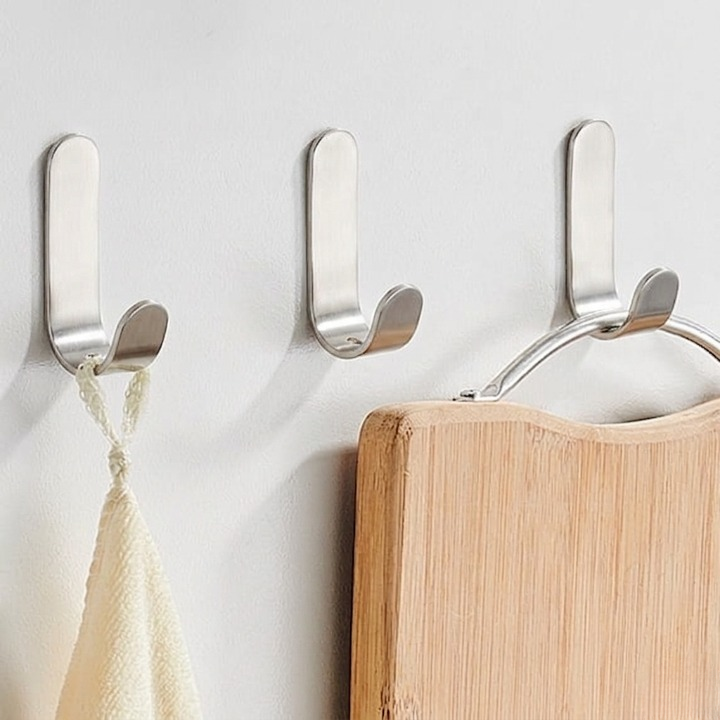 3PCs Metal Self-Adhesive Wall Hook
