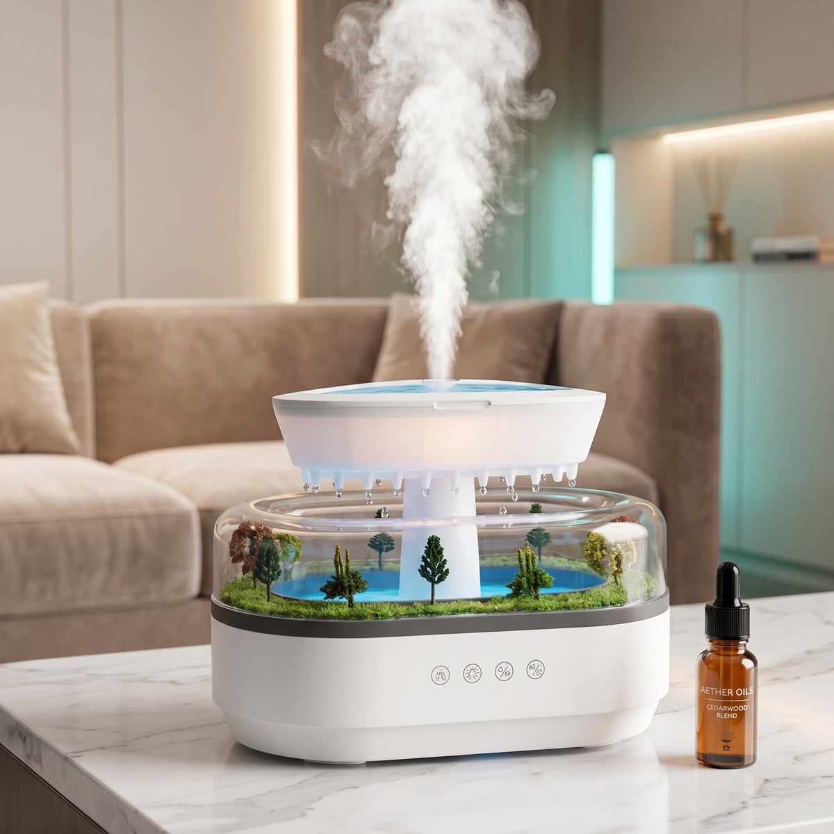 Luxury Rain Drop Smoke Diffuser Humidifier