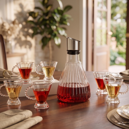 7PCs Elegant Ribbed Jug & Glass Set