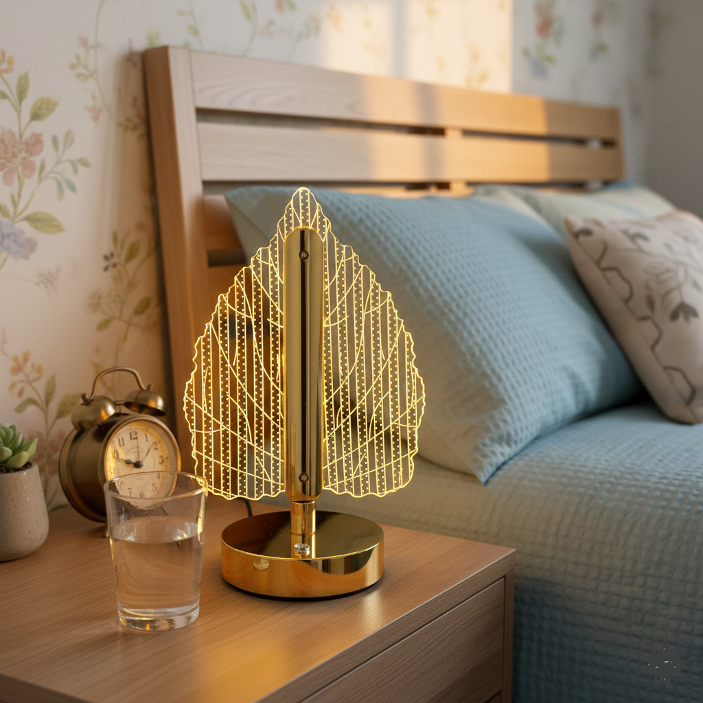 Leaf Design Rechargeable Touch Sensor Table Lamp