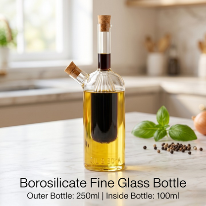 Elegant Glass Oil Bottle with Double Spout