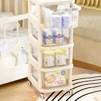 4 Layer Rolling Storage Organizer Cabinet With Wheels