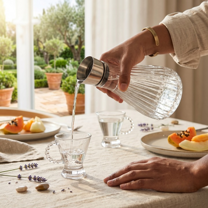 7PCs Elegant Ribbed Jug & Glass Set